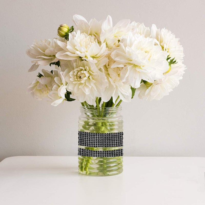 BTSD-home 20Yards Rhinestone Diamond Ribbon Roll for Wedding Cakes, Birthday Decorations, Baby Shower Events, Arts and Crafts Projects 2 Rolls (Black) - Image 5